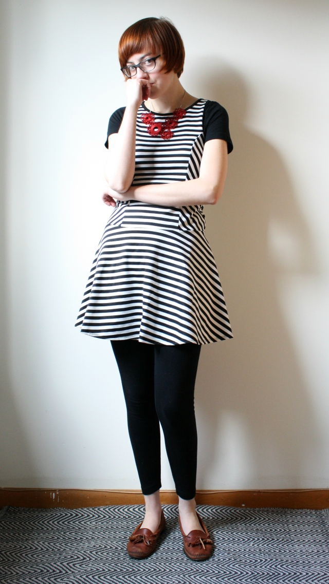 black and white striped dress mod