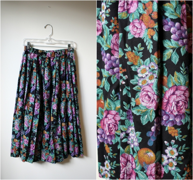 vintage fruit print skirt
